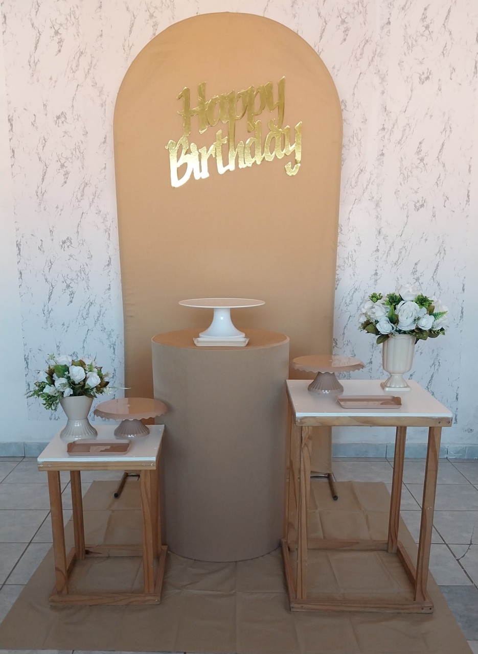 Neutro - Kit Elegance Happy Birthday - Kaliane Festa Pegue e Monte