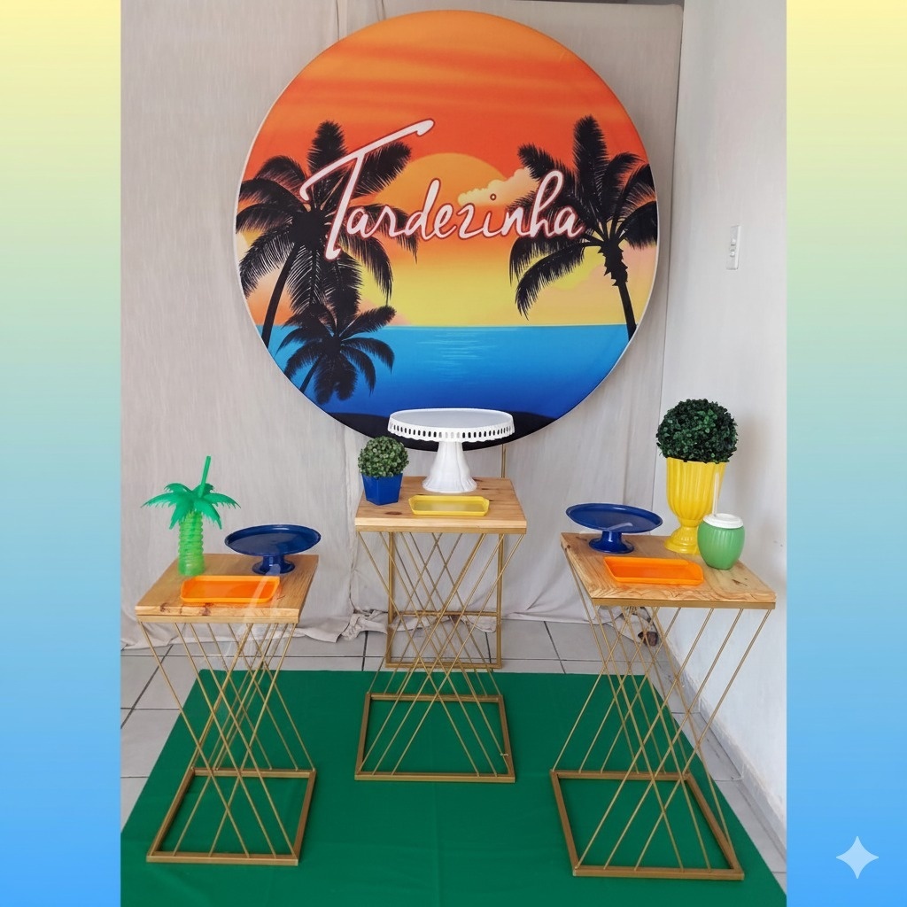 Tardezinha Masculino  Mesas de Ferro - Kit Premium - Kaliane Festa Pegue e Monte