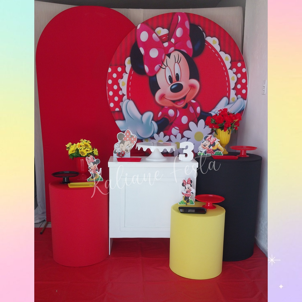 Minnie Vermelha - Kit Diamante - Kaliane Festa Pegue e Monte
