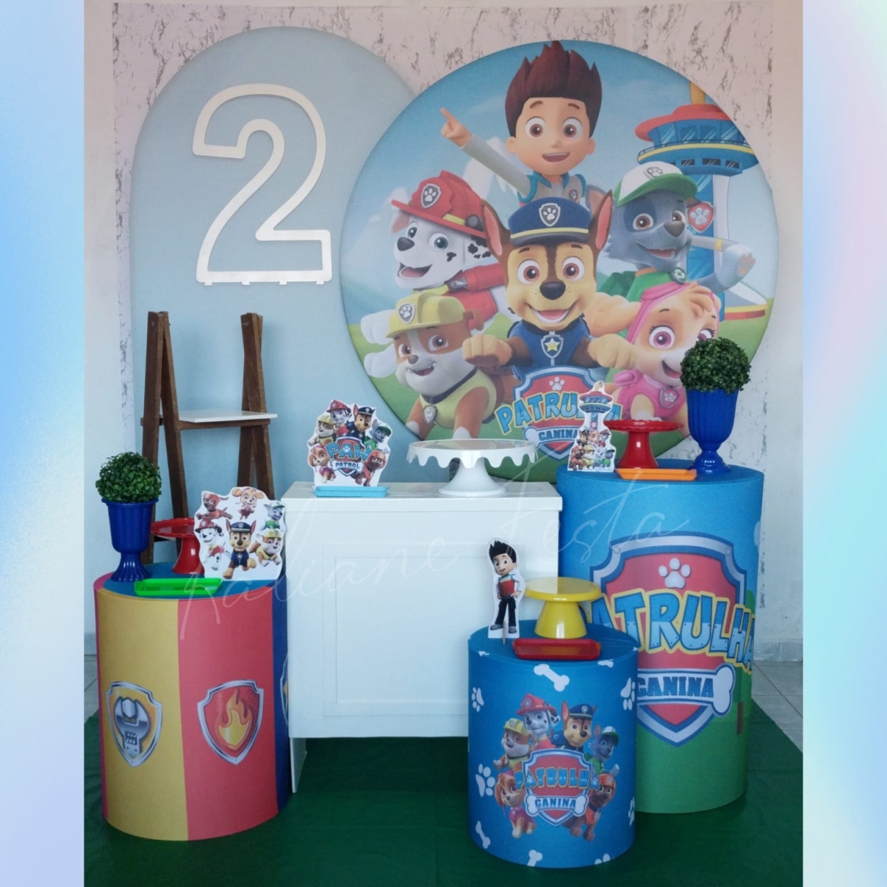 Patrulha Canina Menino Com Número - Kit Diamante - Kaliane Festa Pegue e Monte