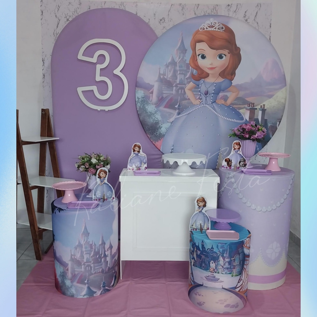 Princesa Sofia Com Número de Painel -Kit Diamante - Kaliane Festa Pegue e Monte