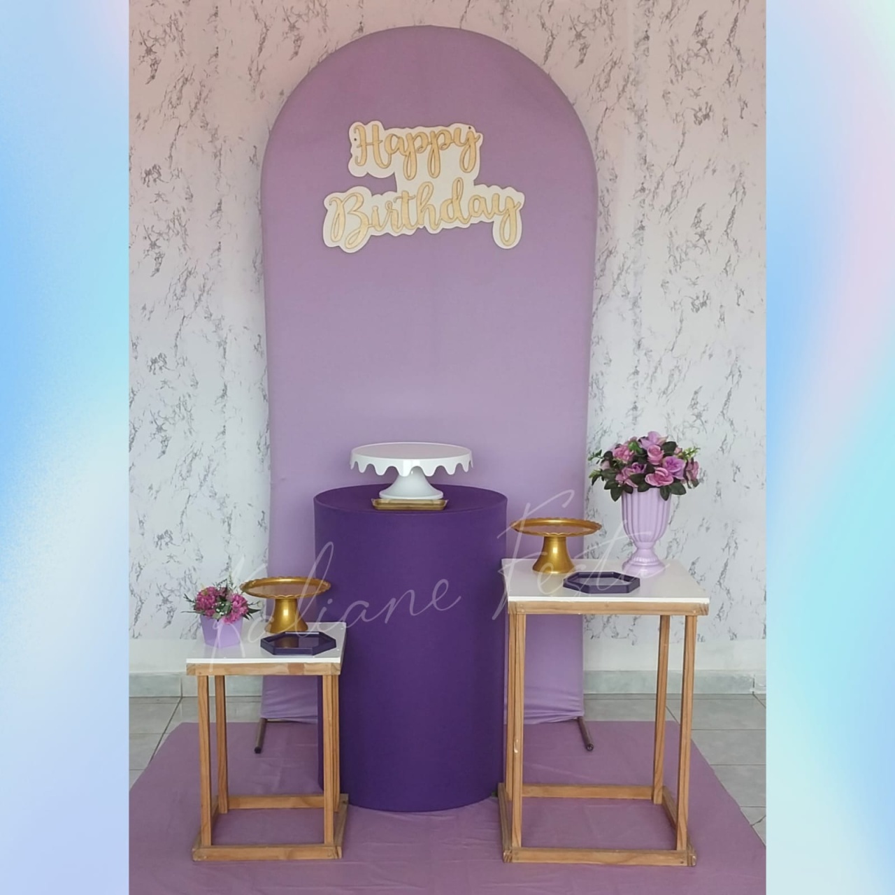 Lilás Com Roxo E Dourado - Kit Elegance - Kaliane Festa Pegue e Monte