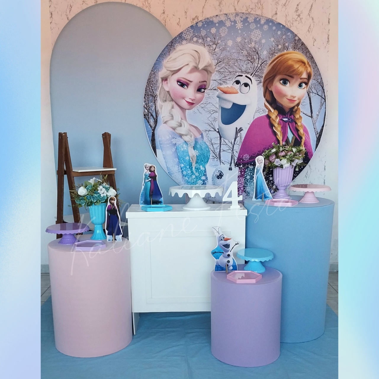  Frozen Rosa - Kit Diamante - Kaliane Festa Pegue e Monte