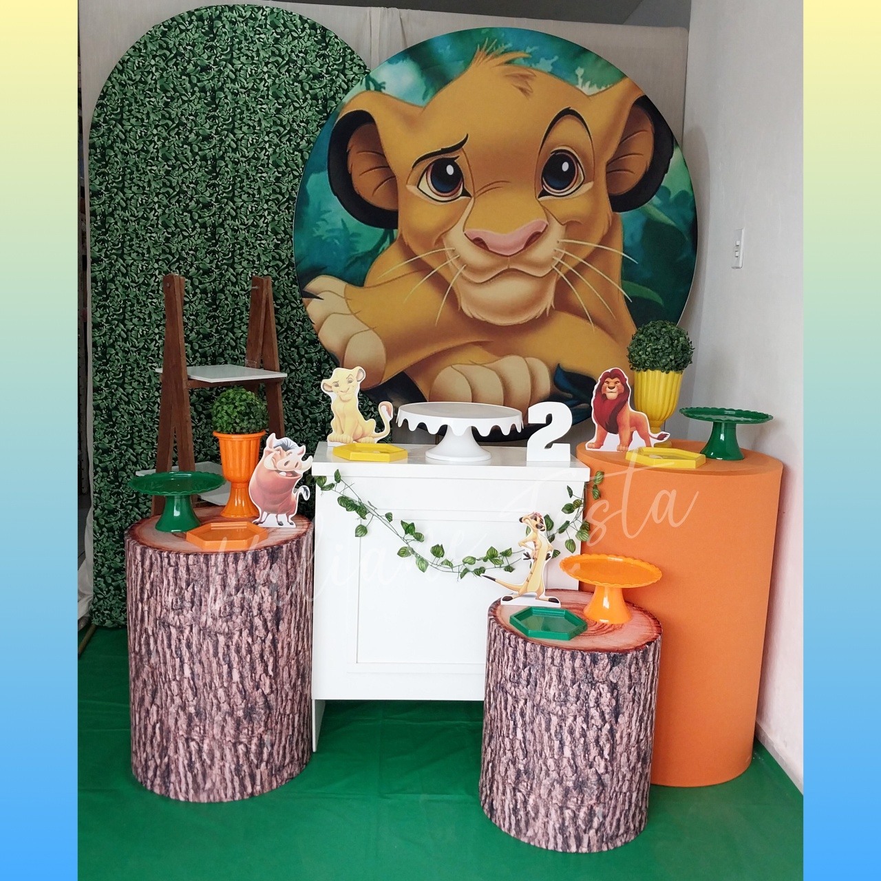 O Rei Leão 2 Laranja - Kit Diamante - Kaliane Festa Pegue e Monte