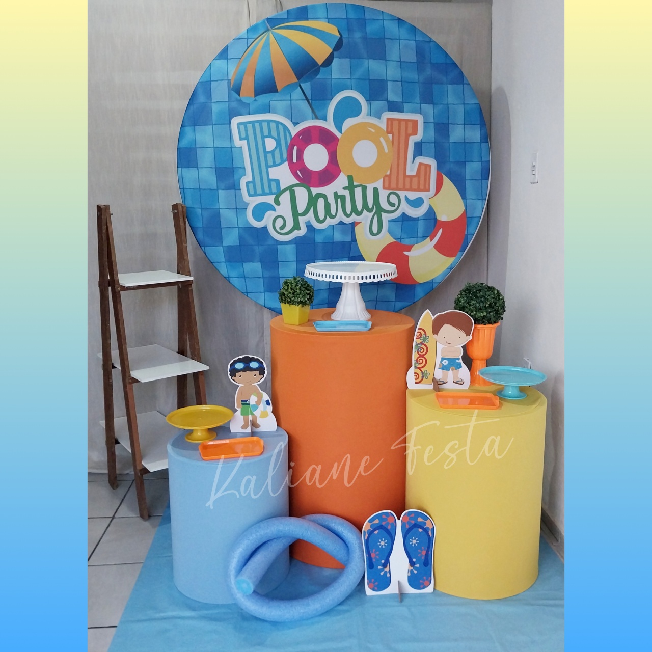 Pool Party Menino -  Kit Prata - Kaliane Festa Pegue e Monte