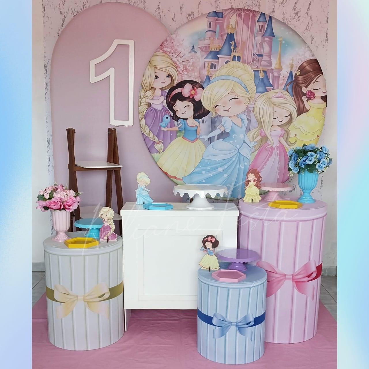  As Princesas Cut Com Número de Painel - Kit Diamante  - Kaliane Festa Pegue e Monte