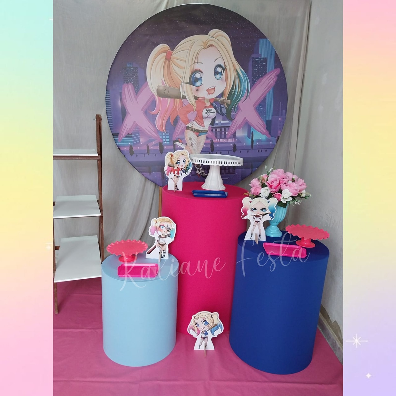  Arlequina Pink - Kit Prata - Kaliane Festa Pegue e Monte