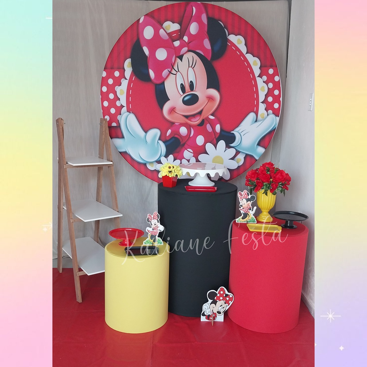Minnie Vermelha - Kit Prata - Kaliane Festa Pegue e Monte