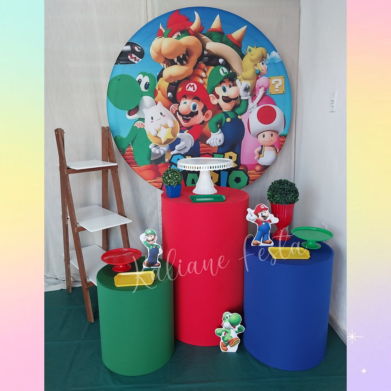 Super Mario - Kit Prata - Kaliane Festa Pegue e Monte