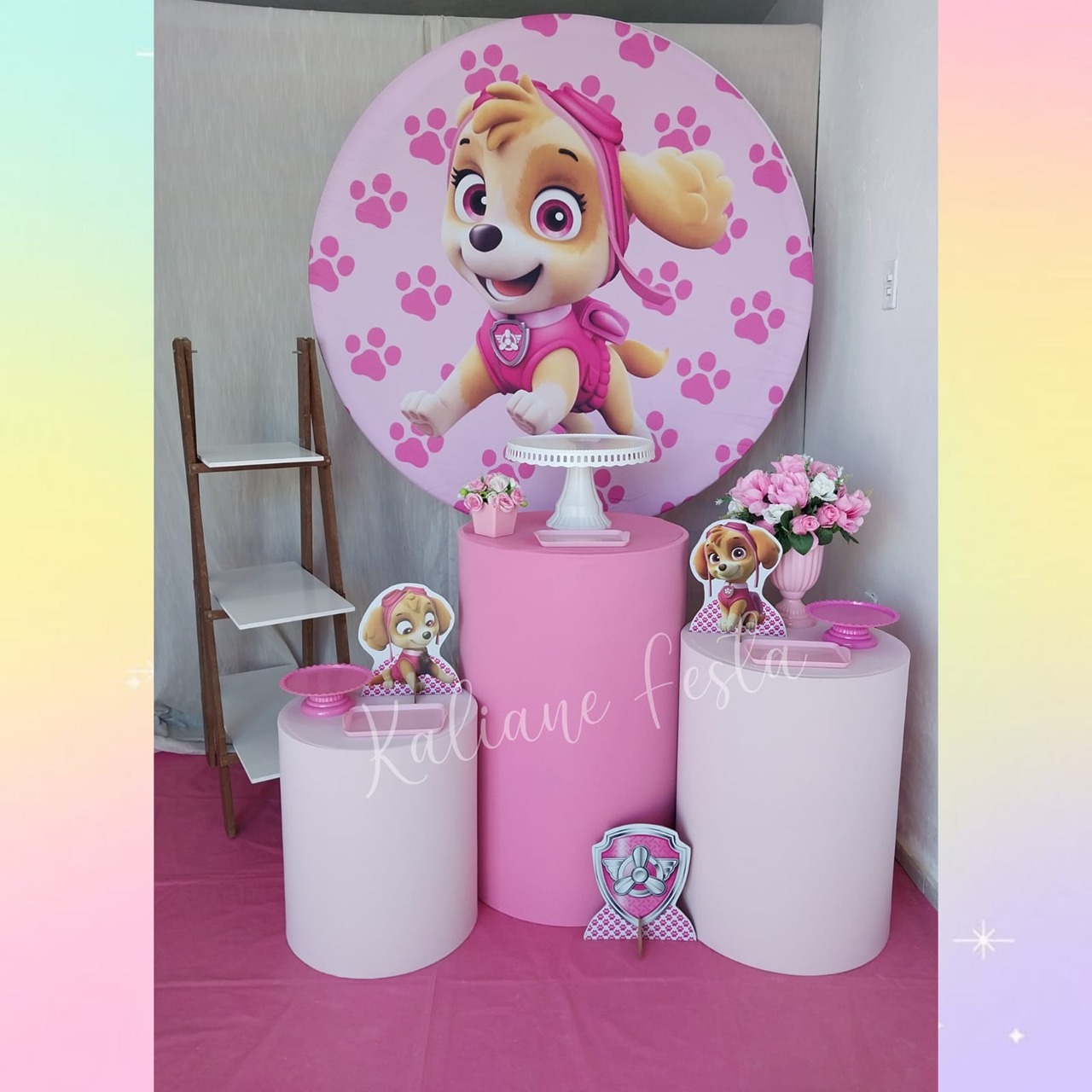 Skey da Patrulha Canina - Kit Prata - Kaliane Festa Pegue e Monte