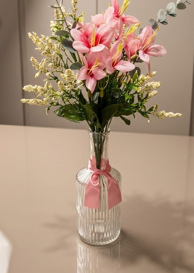 Garrafinha Vidro Com Flores - Guaiba Pegue e Monte 