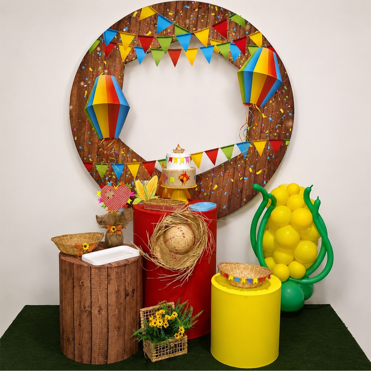Kit Junino Marrom Balões - Guaiba Pegue e Monte 