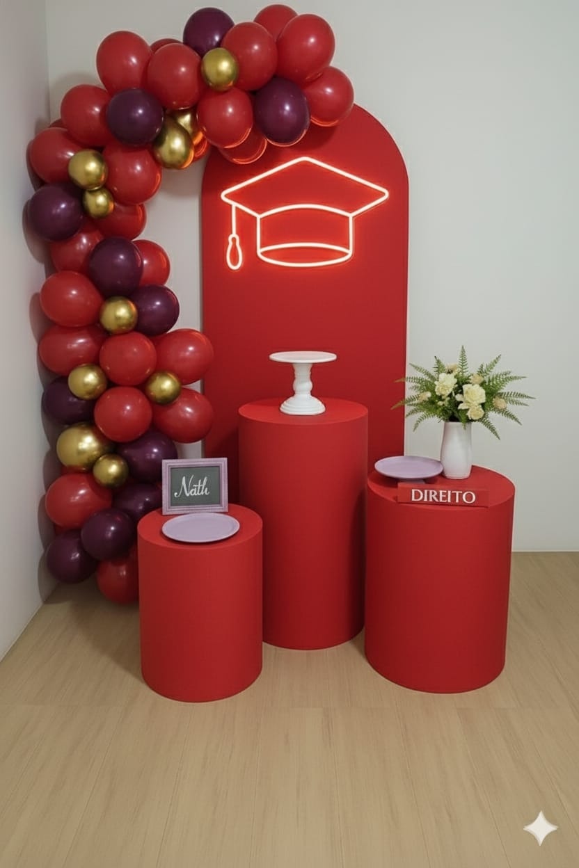 Kit Formatura Romano Vermelho + Led - Guaiba Pegue e Monte 