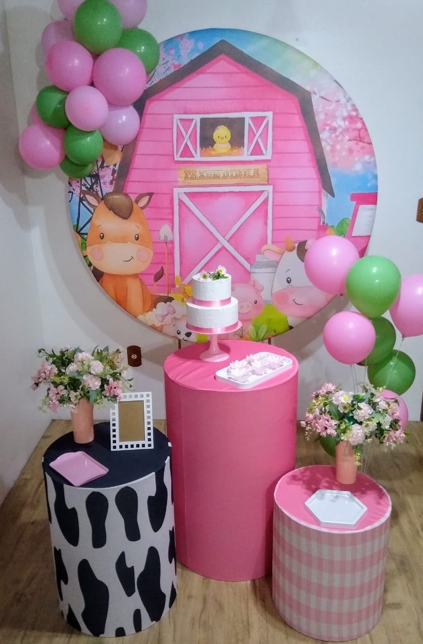 Kit Fazendinha Rosa Compacto - Guaiba Pegue e Monte 