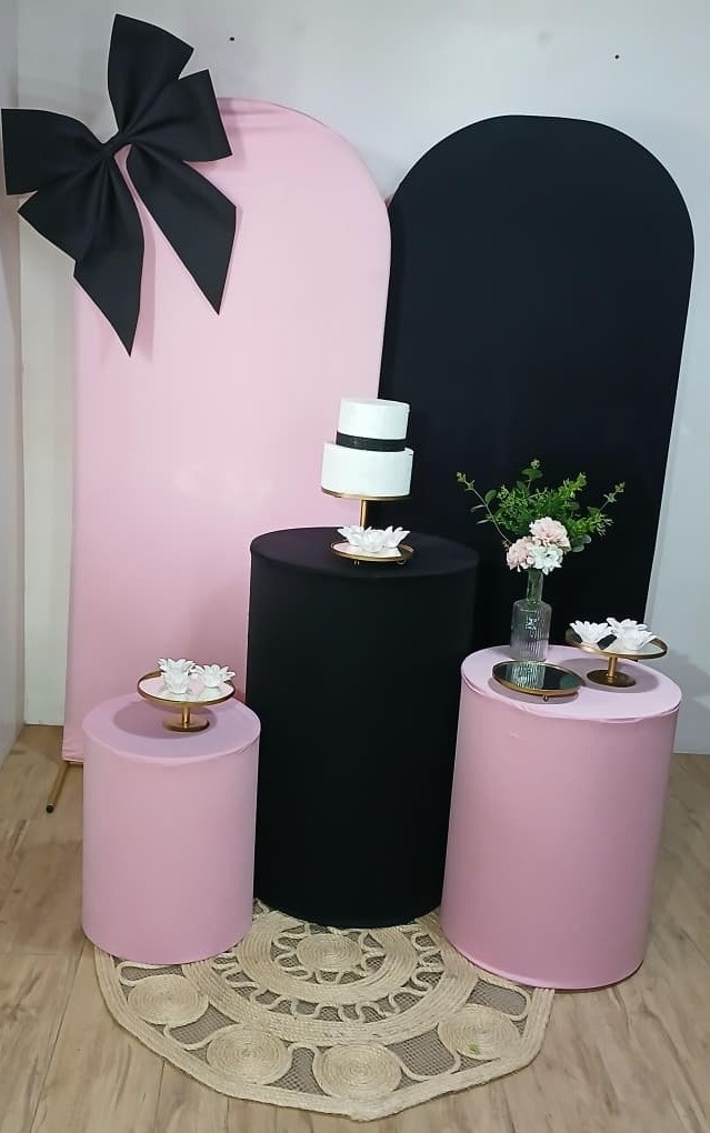 Composição Laço - Rosa E Preto - Guaiba Pegue e Monte 