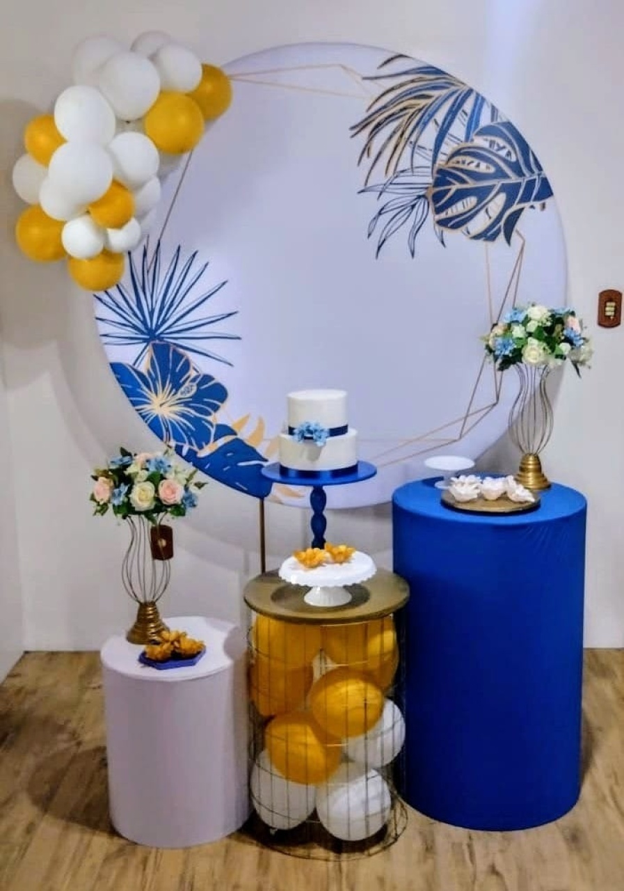 Kit Floral Azul E Branco - Guaiba Pegue e Monte 
