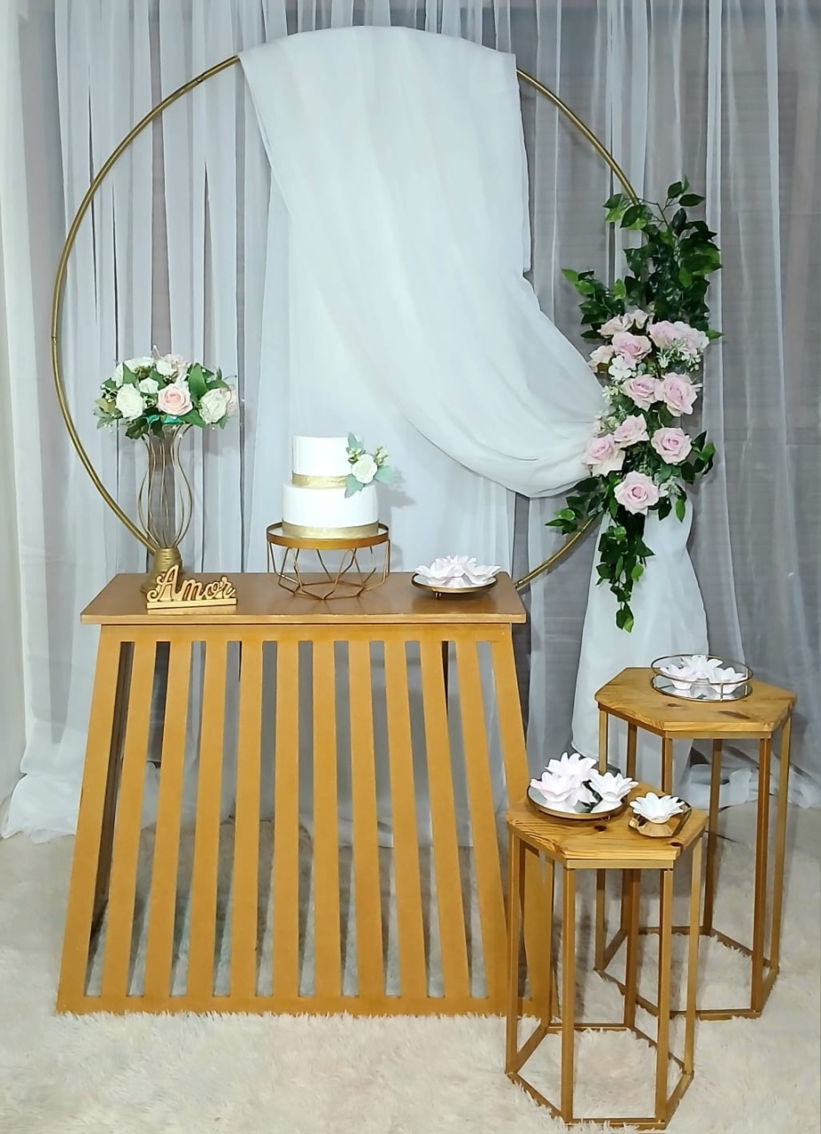 Composição Casamento Mesa Rustica - Guaiba Pegue e Monte 