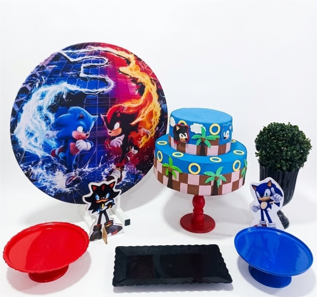 Kit Festa Na Mesa Sonic E Shadow - FuzarkaFestas