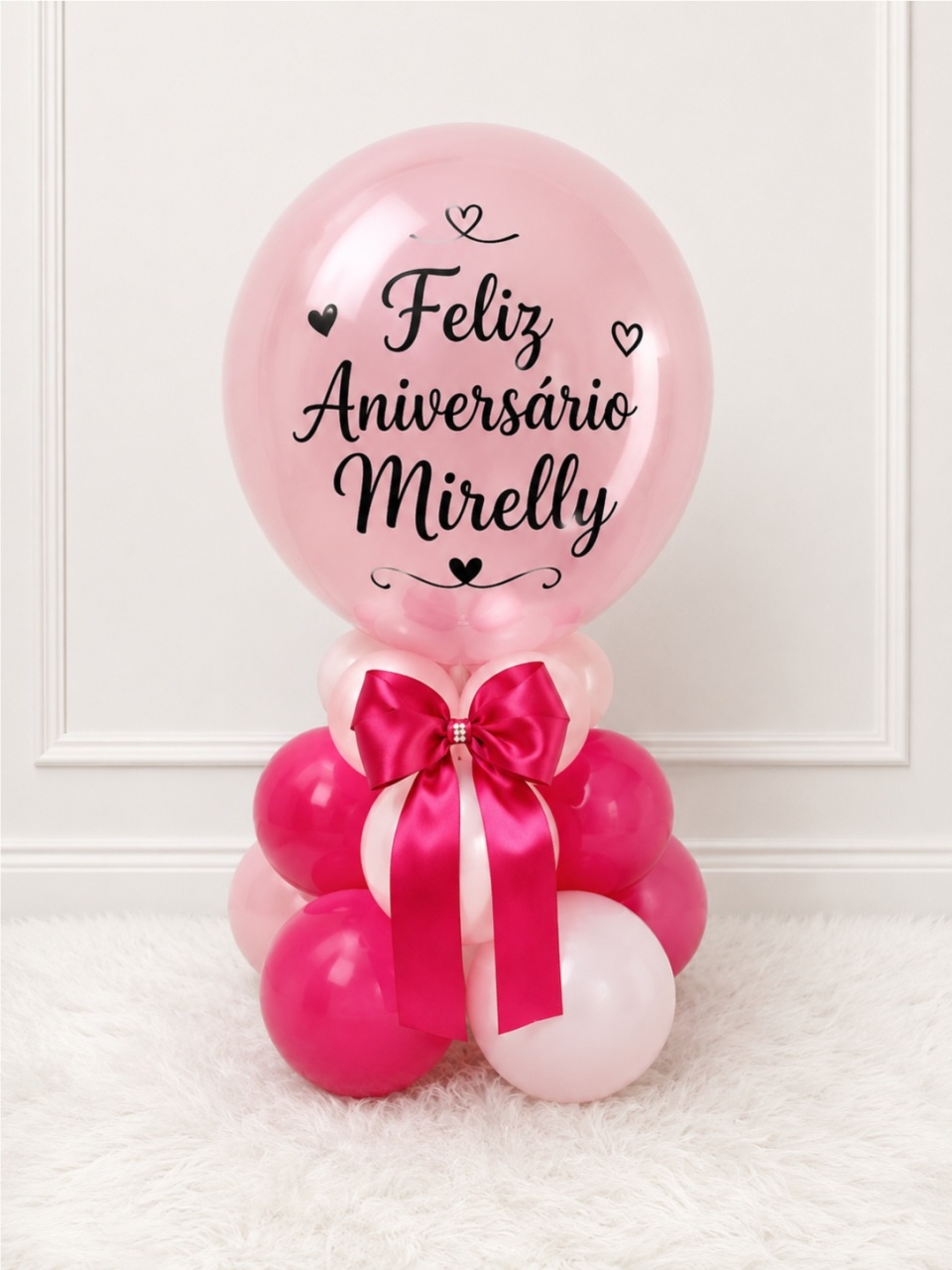 Arranjo de Baloes Rosa - FuzarkaFestas