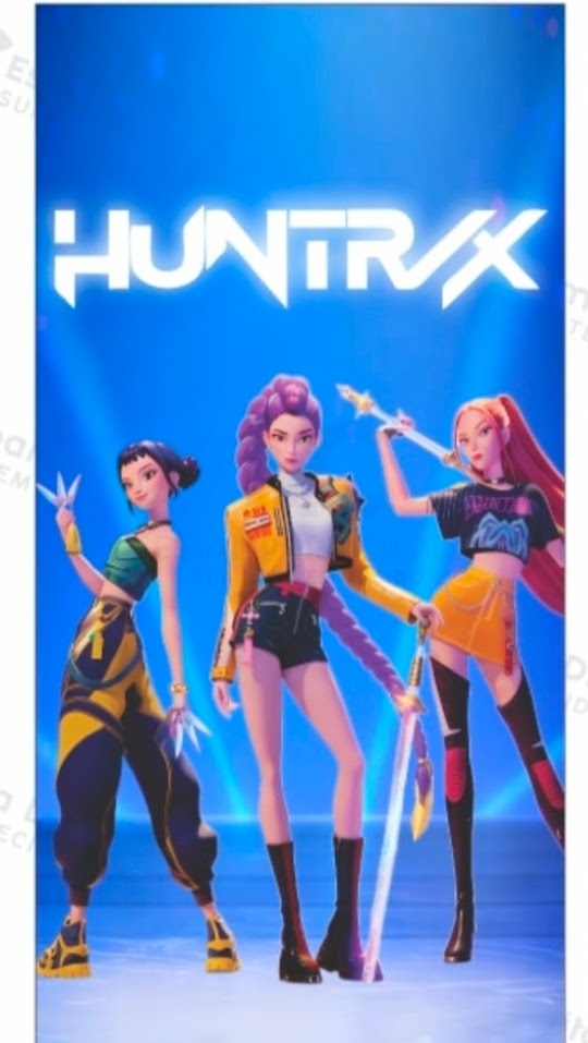 Painel Romano/Retang  Huntrix Guerreiras  Do Kpop - FuzarkaFestas