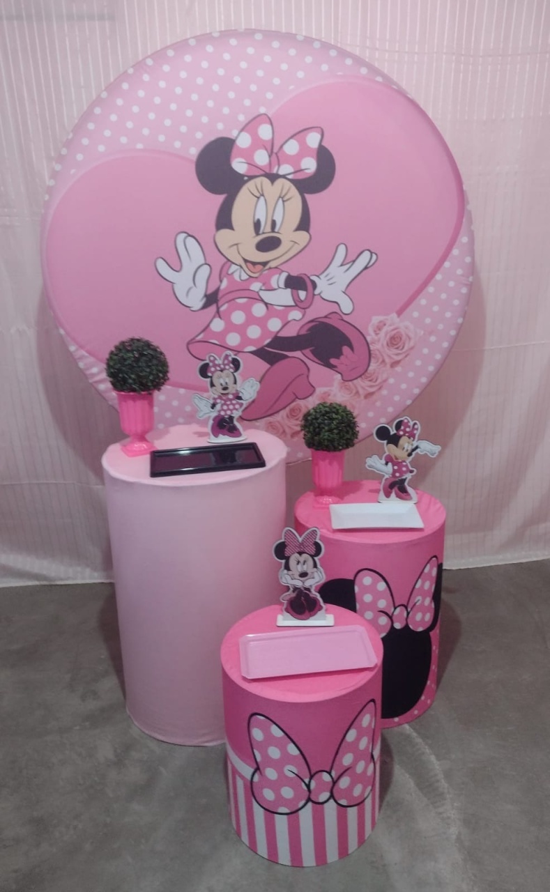 Minnie Rosa Kit Essencial - FESTEJAR PEGUE E MONTE E BALÕES