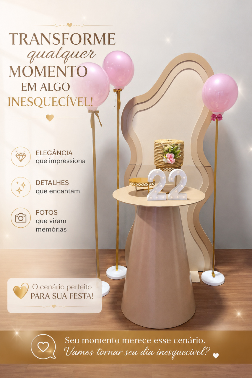 Feminino Painel Onda - FESTEJAR PEGUE E MONTE E BALÕES
