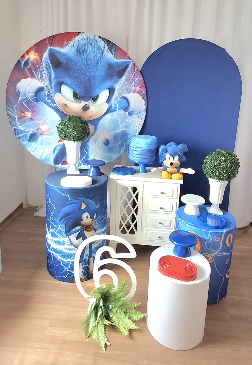 Kit Luxo Sonic Filme - FESTEJAR PEGUE E MONTE E BALÕES