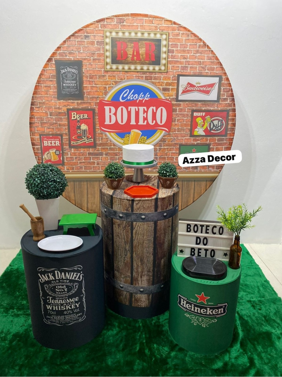 Boteco Masculino - Kit Prata Adulto - Azza Decor