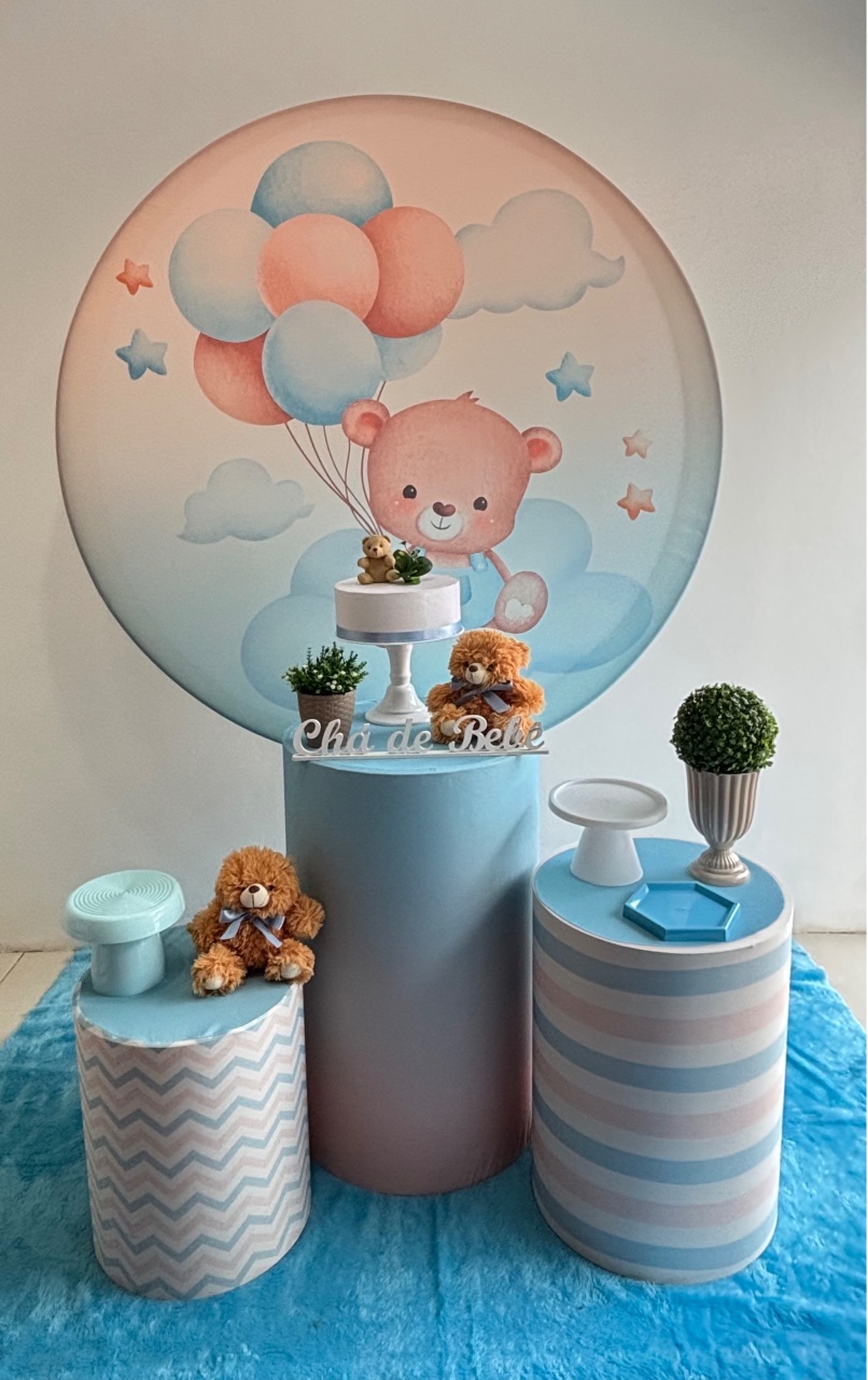 Kit Prata - Ursinho Cut Baloeiro - Azza Decor