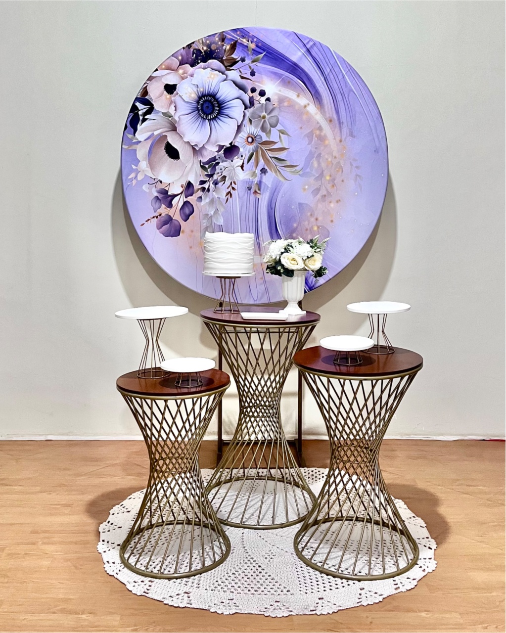 Kit Floral Lilas - Mesas Trançadas - FestAí Pegue Monte
