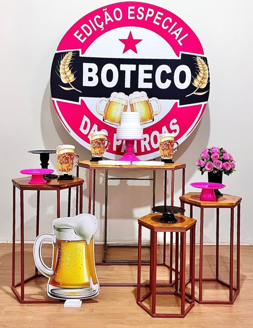 Boteco das Patroas - Kit Promocional Mesas Sextavadas - FestAí Pegue Monte