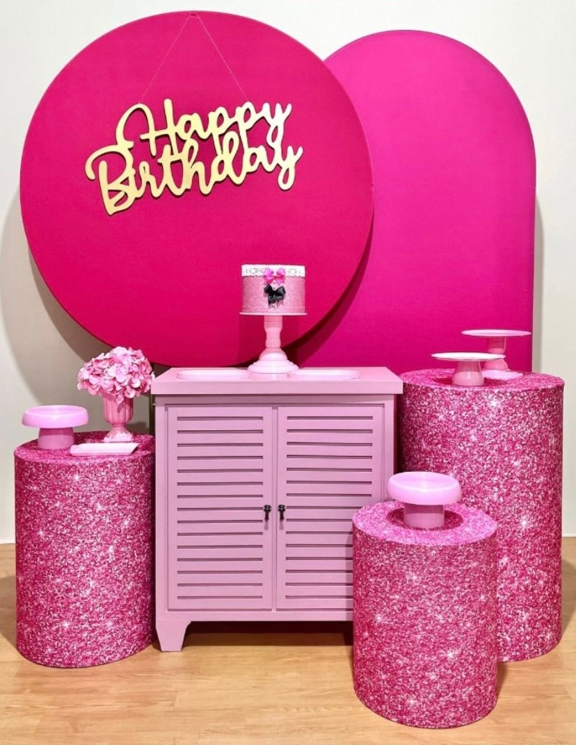 Happy Birthday Pink - Kit Promocional Diamante - FestAí Pegue Monte