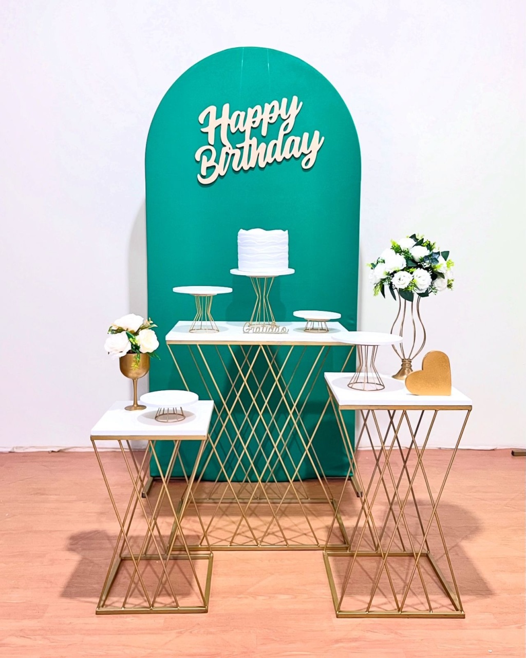 Kit Happy Bday Verde - Composição Com Mesas Treliças - FestAí Pegue Monte
