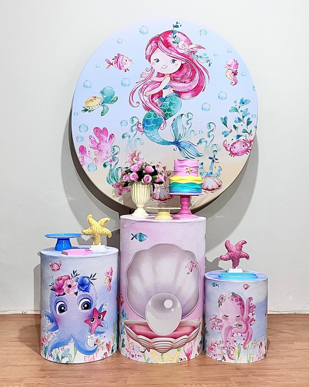 Sereia Aquarelada - Kit Promocional Prata - FestAí Pegue Monte