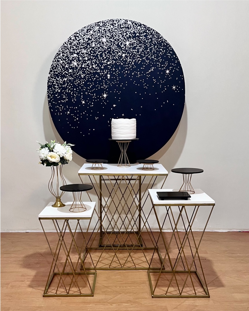 Kit Glitter Branco/Preto 2 - Mesa Treliça - FestAí Pegue Monte