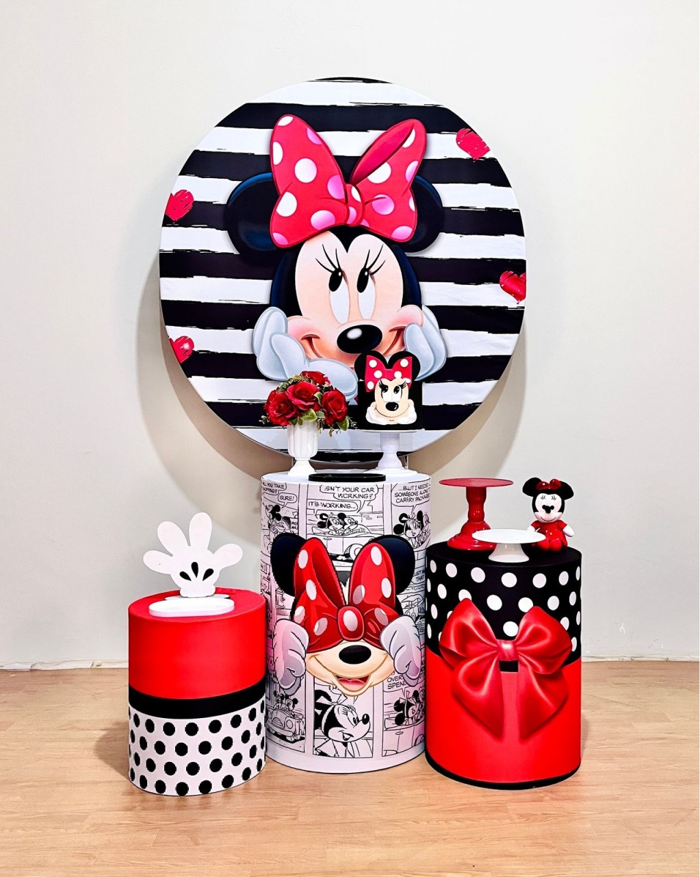 Minnie Vermelha - Kit Promocional Prata - FestAí Pegue Monte