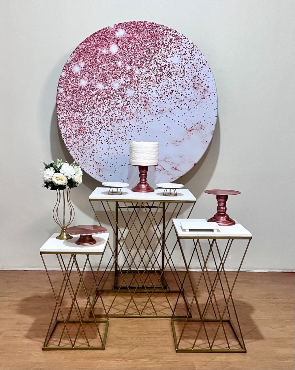 Kit Glitter Rosê 2 - Mesa Treliça - FestAí Pegue Monte
