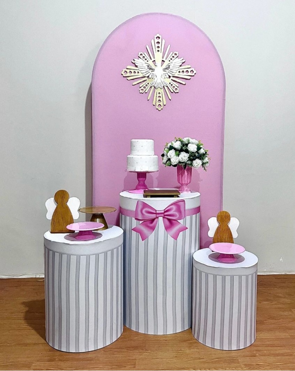 Batizado Menina - Kit Promocional Prata C/Romano  - FestAí Pegue Monte