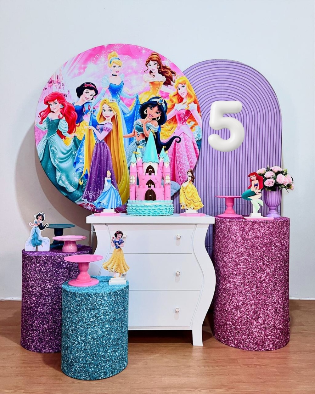 Princesas Disney Glitter - Kit Promocional Diamante  - FestAí Pegue Monte