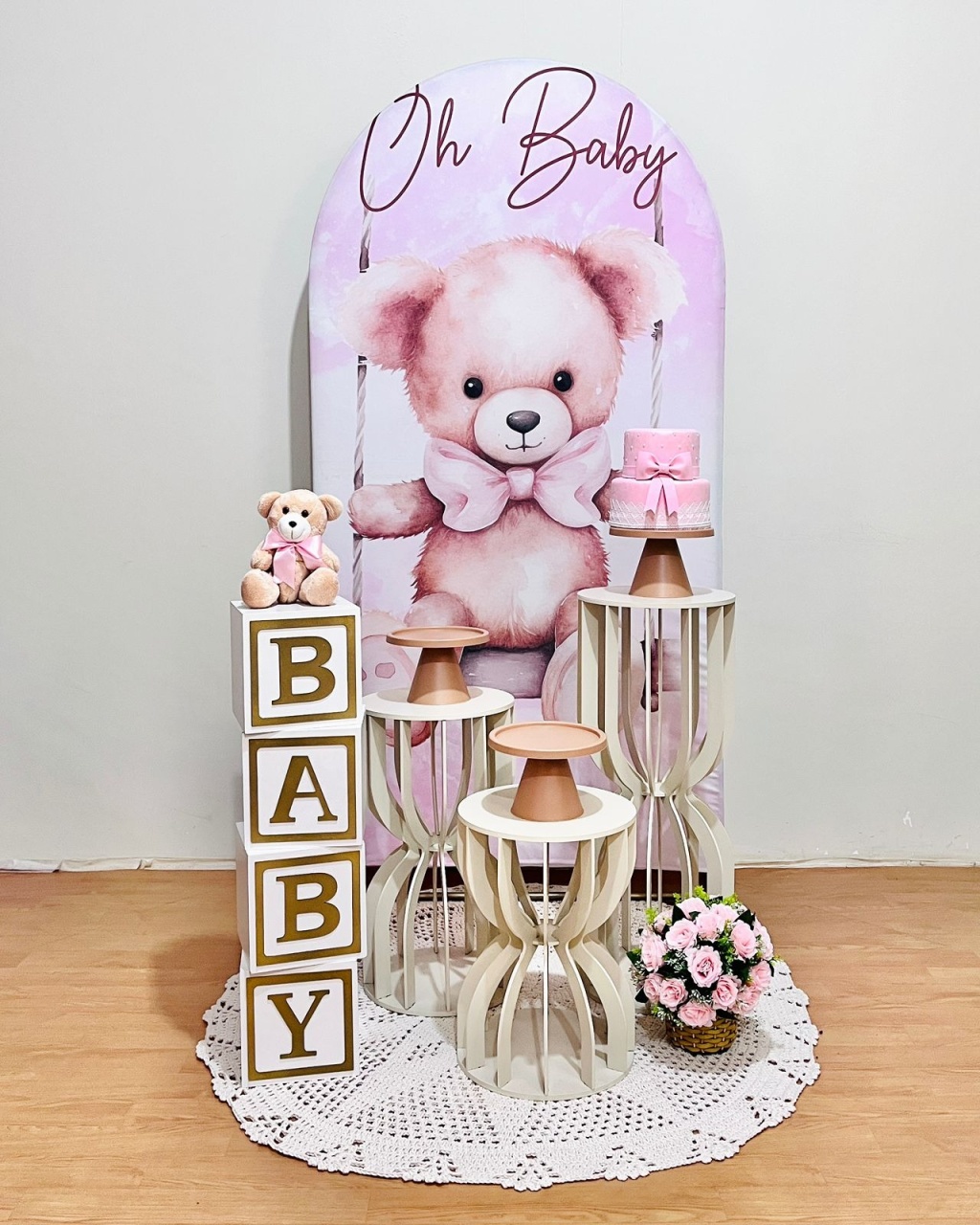  Oh Baby Ursinha  - Composição Com Mesas Ampulhetas - FestAí Pegue Monte