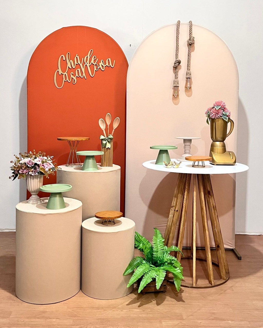 Cha de Casa Nova - Comp. Bege E Terracota - FestAí Pegue Monte