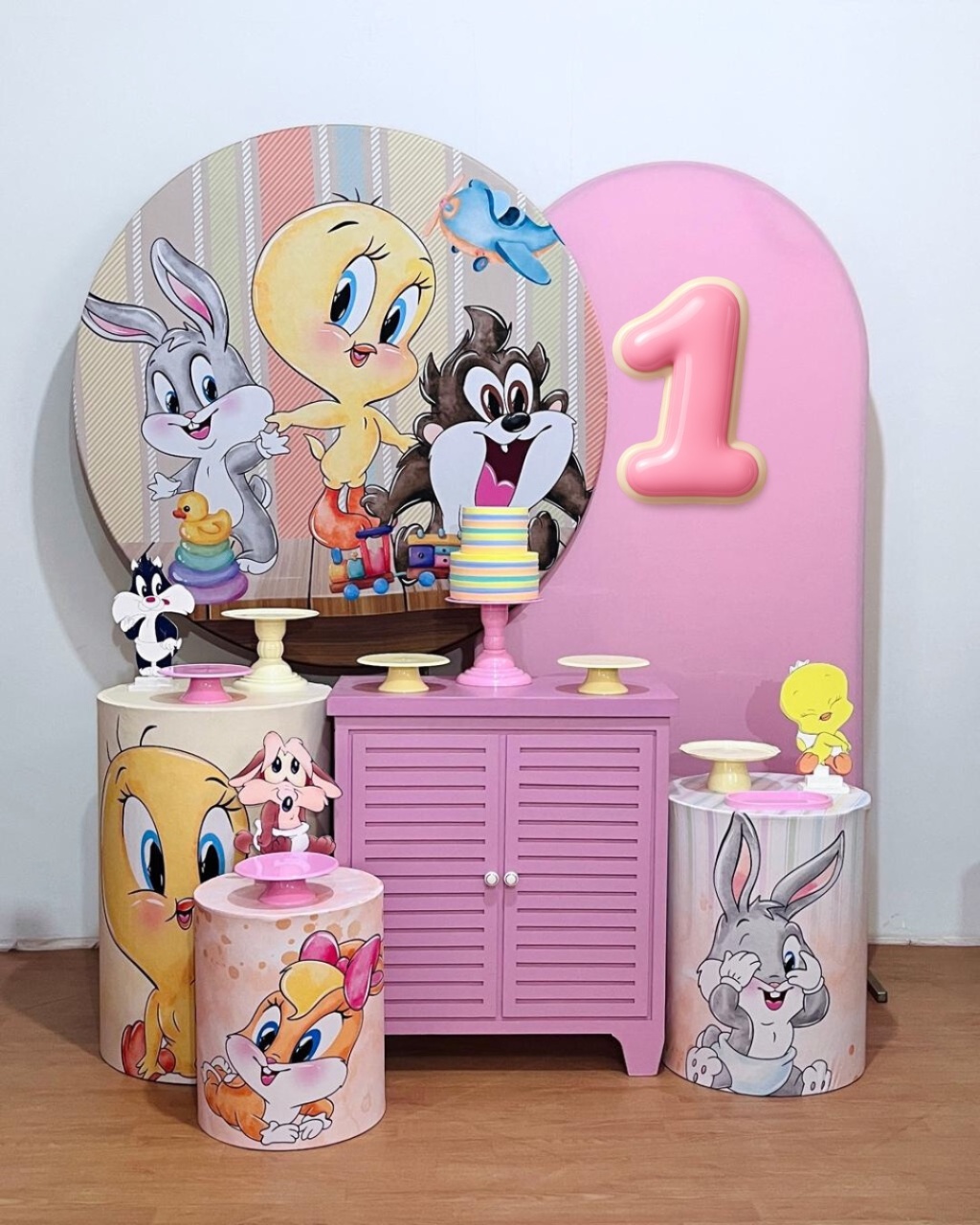 Baby Looney Tunes Menina - Kit Promocional Diamante - FestAí Pegue Monte