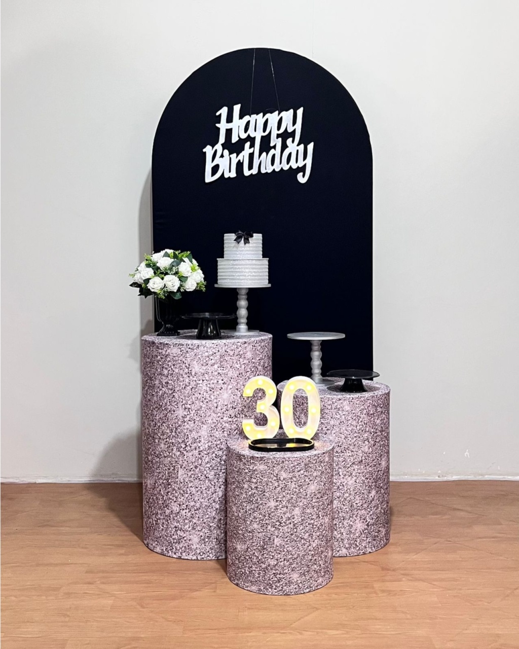 Kit Happy Bday - Preto E Prata - FestAí Pegue Monte