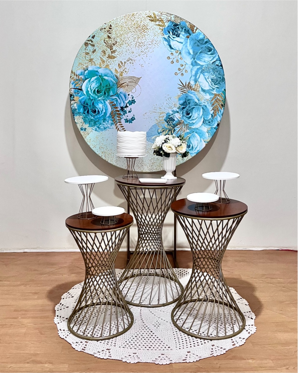 Kit Floral Azul - Mesas Trançadas - FestAí Pegue Monte