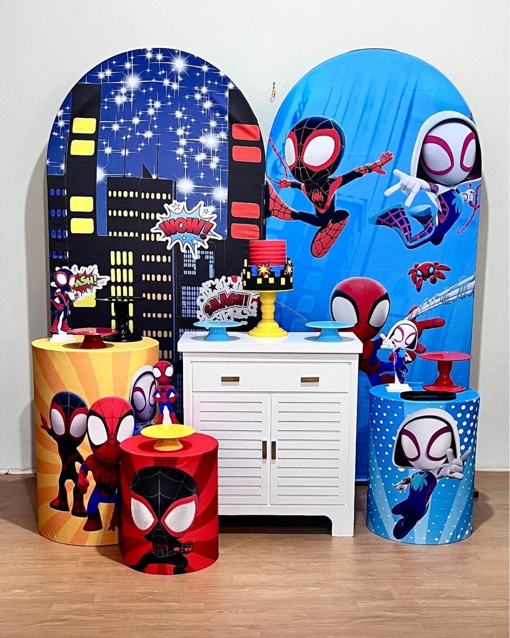 Spidey E Seus Amigos - Kit Promocional Diamante C/Romanos Sublimados - FestAí Pegue Monte