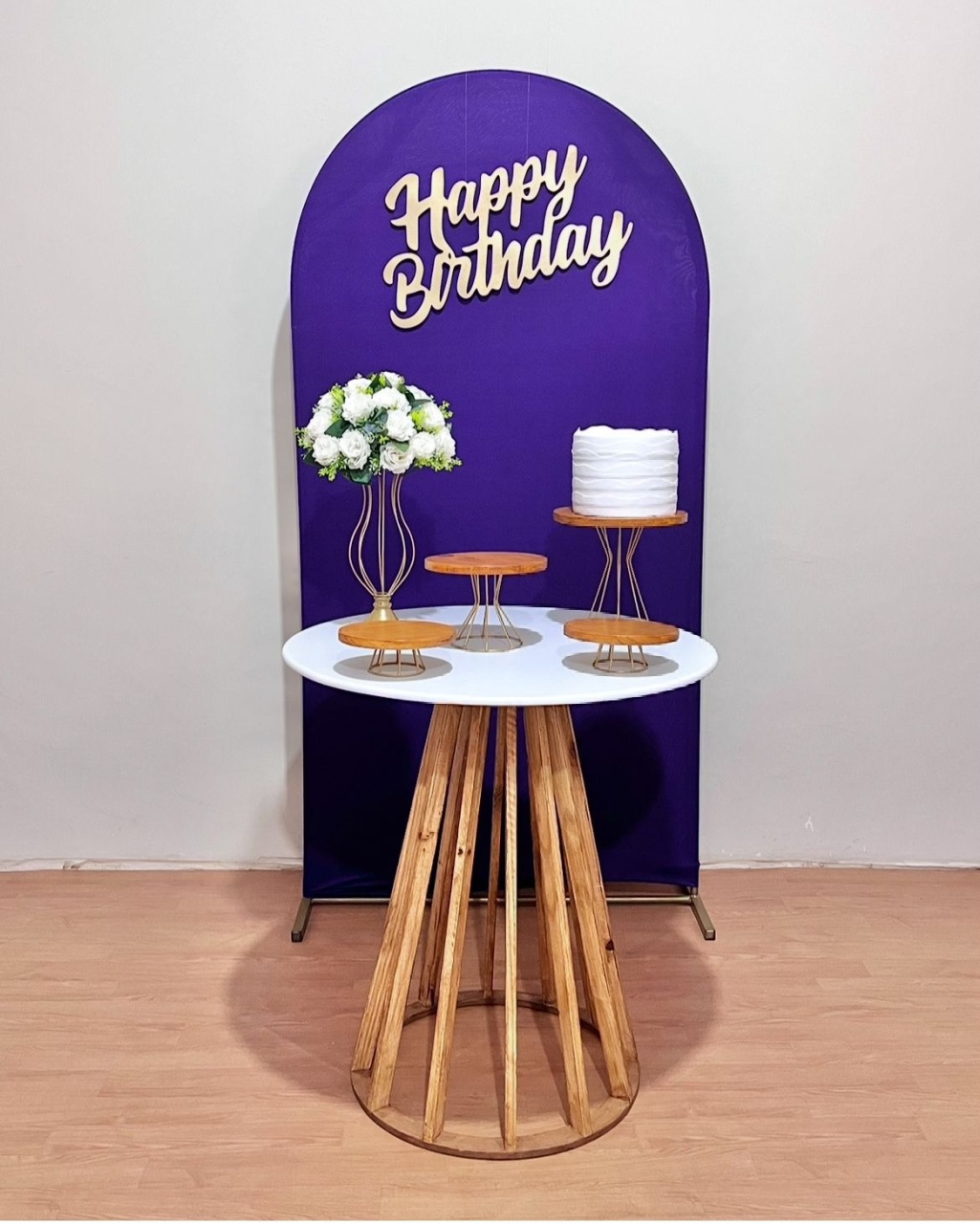 Kit Happy Bday - Roxo Com Mesa Cone - FestAí Pegue Monte