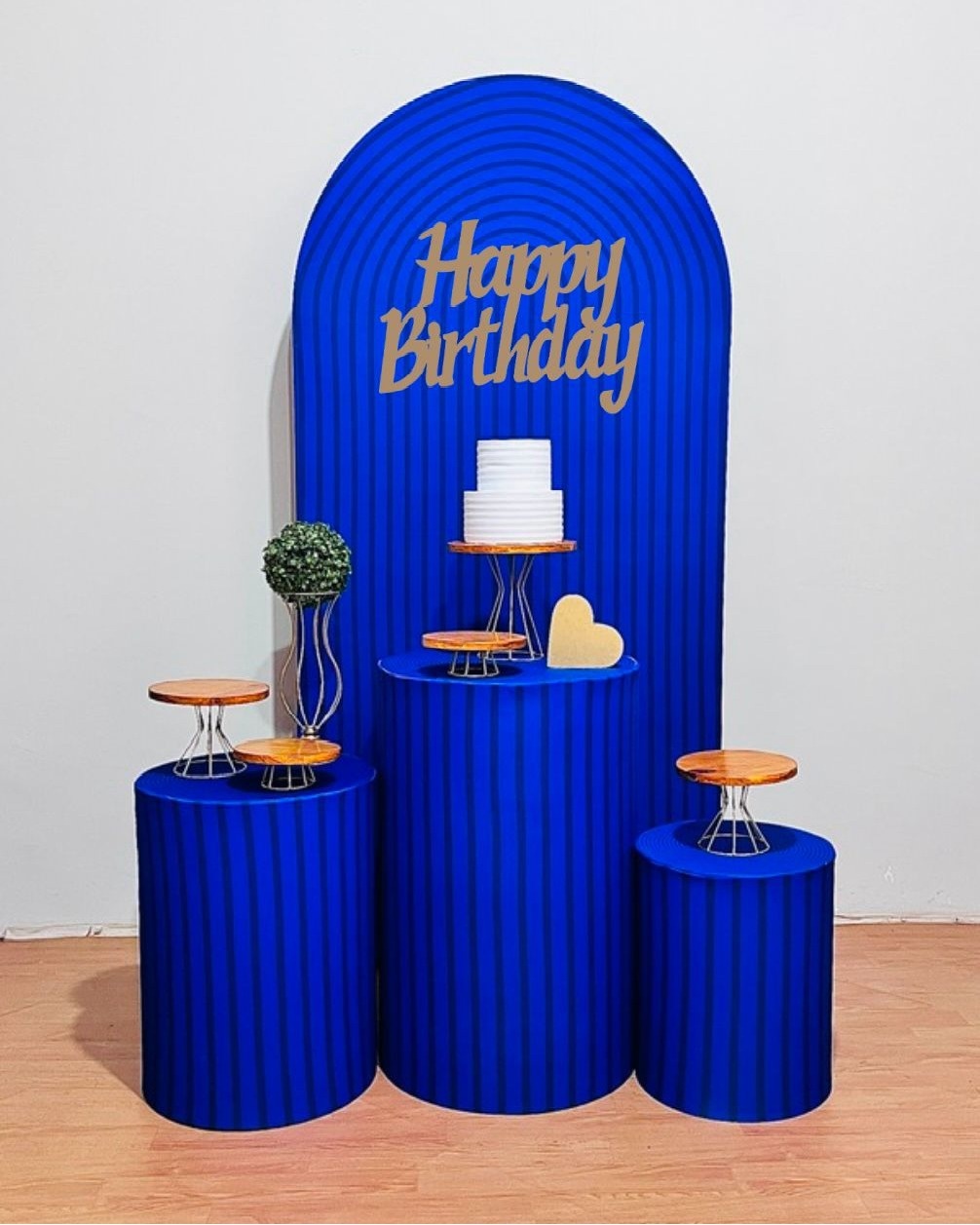 Kit Happy Bday - Azul Ripado - FestAí Pegue Monte