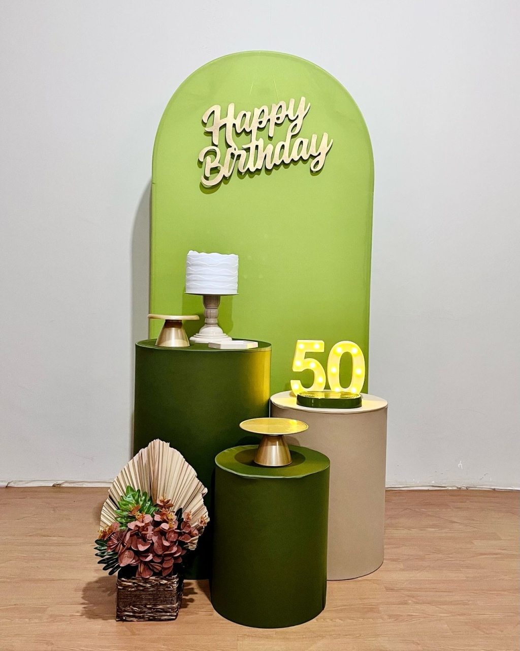 Kit Happy Bday - Verde Lima E Bege - FestAí Pegue Monte
