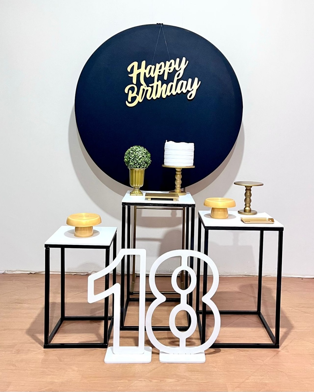Happy Bday Preto E Dourado - Kit Promocional Prata - FestAí Pegue Monte