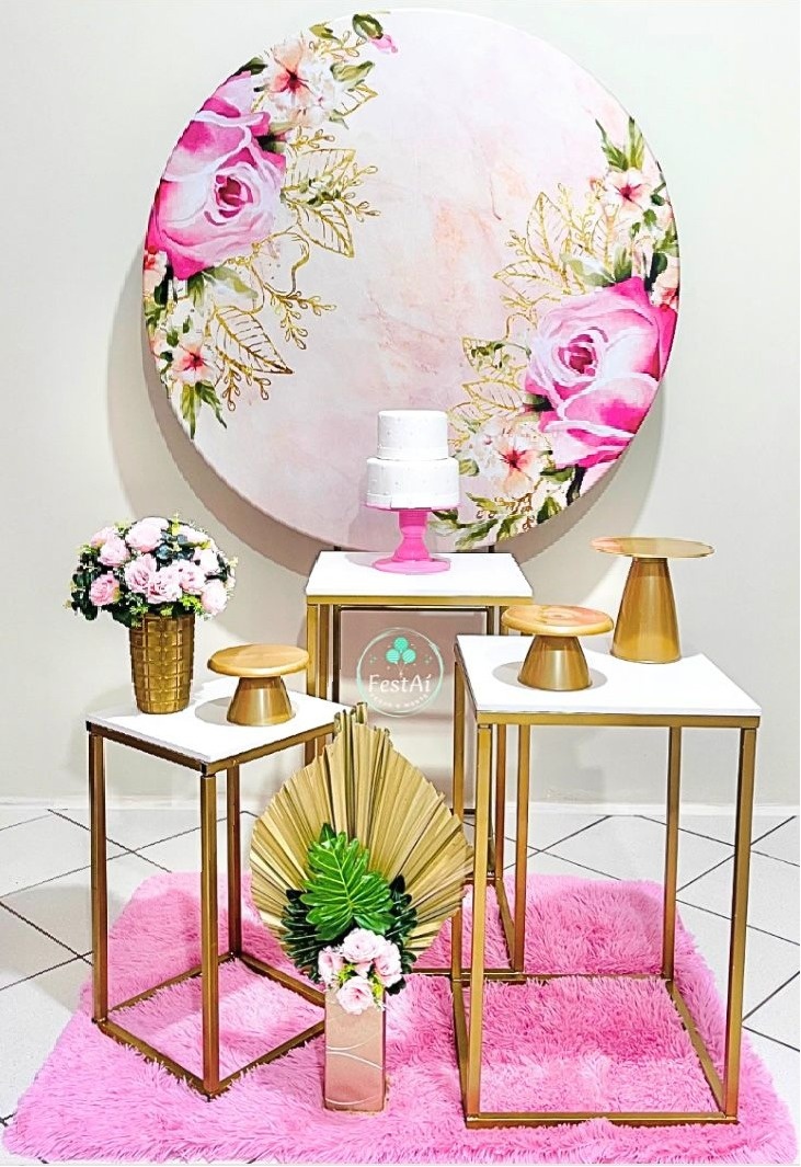 Floral Rosa - Kit Promocional Prata  - FestAí Pegue Monte
